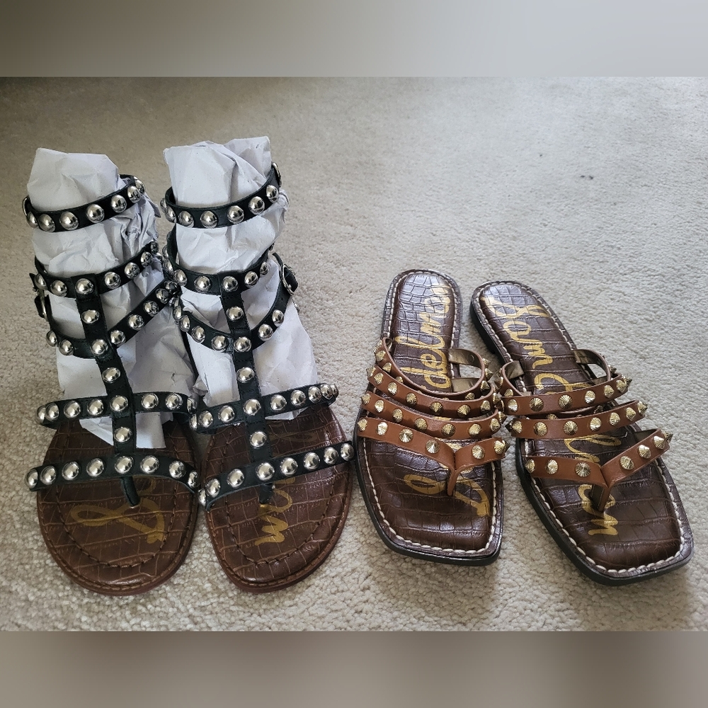 Studded Black and Brown Sandals